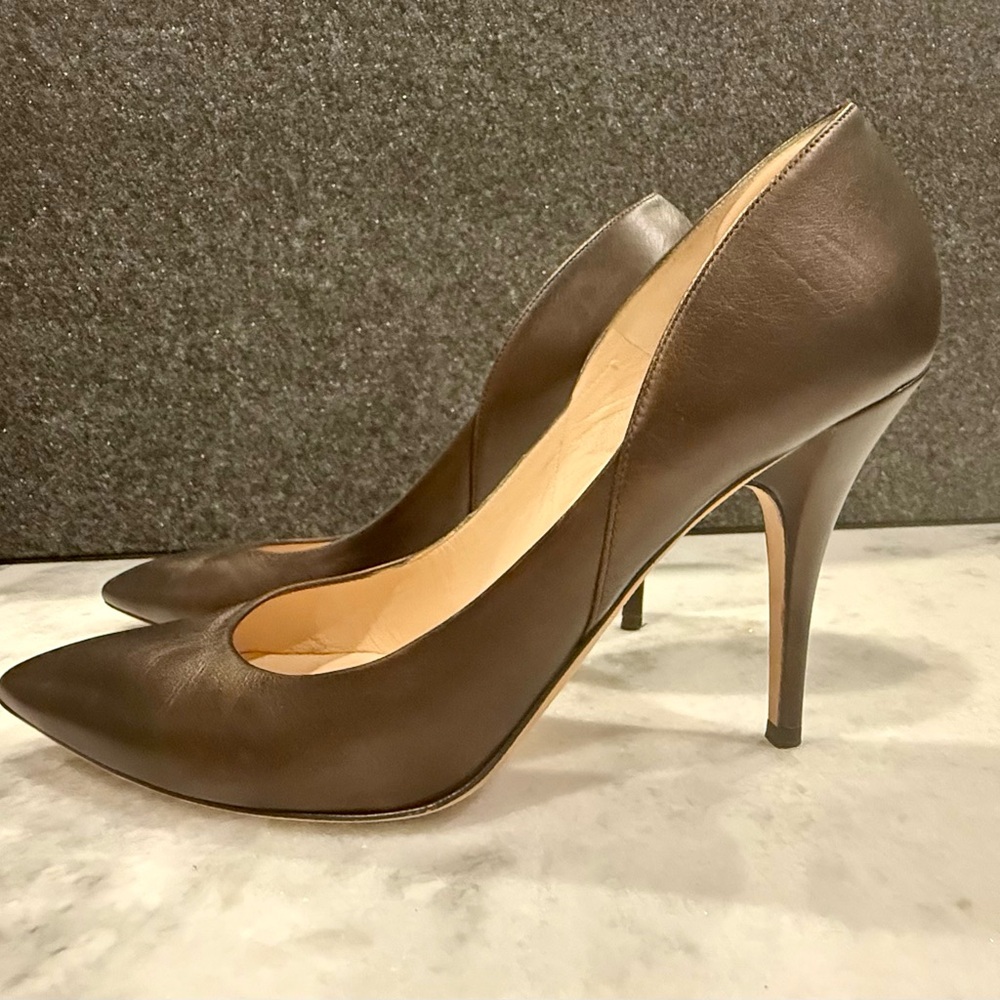 Jimmy Choo Elegant Brown Leather Women's Heels